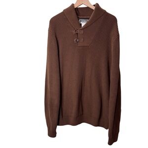 Duluth Brigadeer Shawl Collar‎ Sweater L Chocolate Brown Grandpacore Cabincore